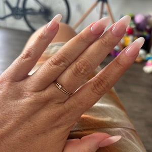 Milky White Ombre Almond Press-On Nails – Glossy Natural French Fade