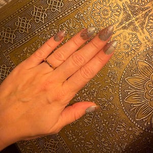 Muted Mosaic Glass Press-On Nails – Elegant Pastel Chrome Nail Art Set