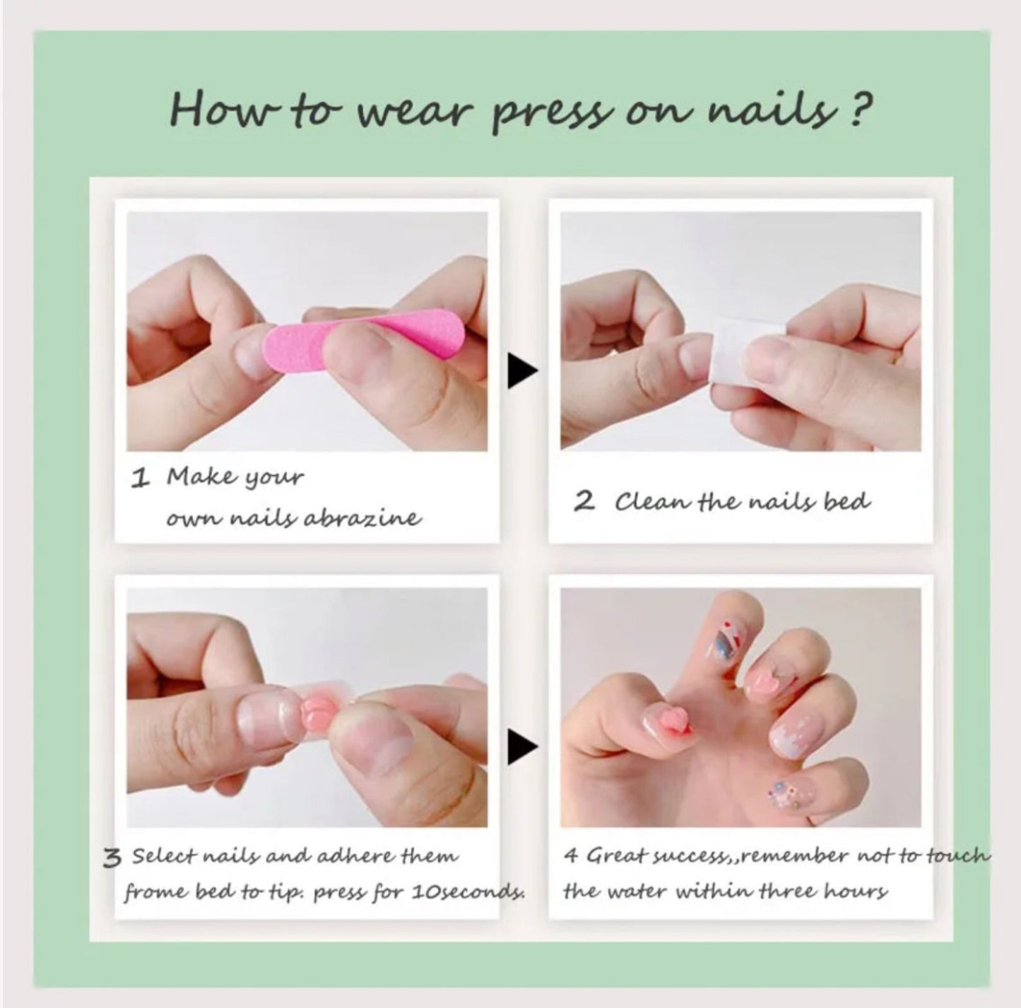 Moonlight Plaid Press-On Nails – Handmade Pearl Beige Plaid Star Nail Set