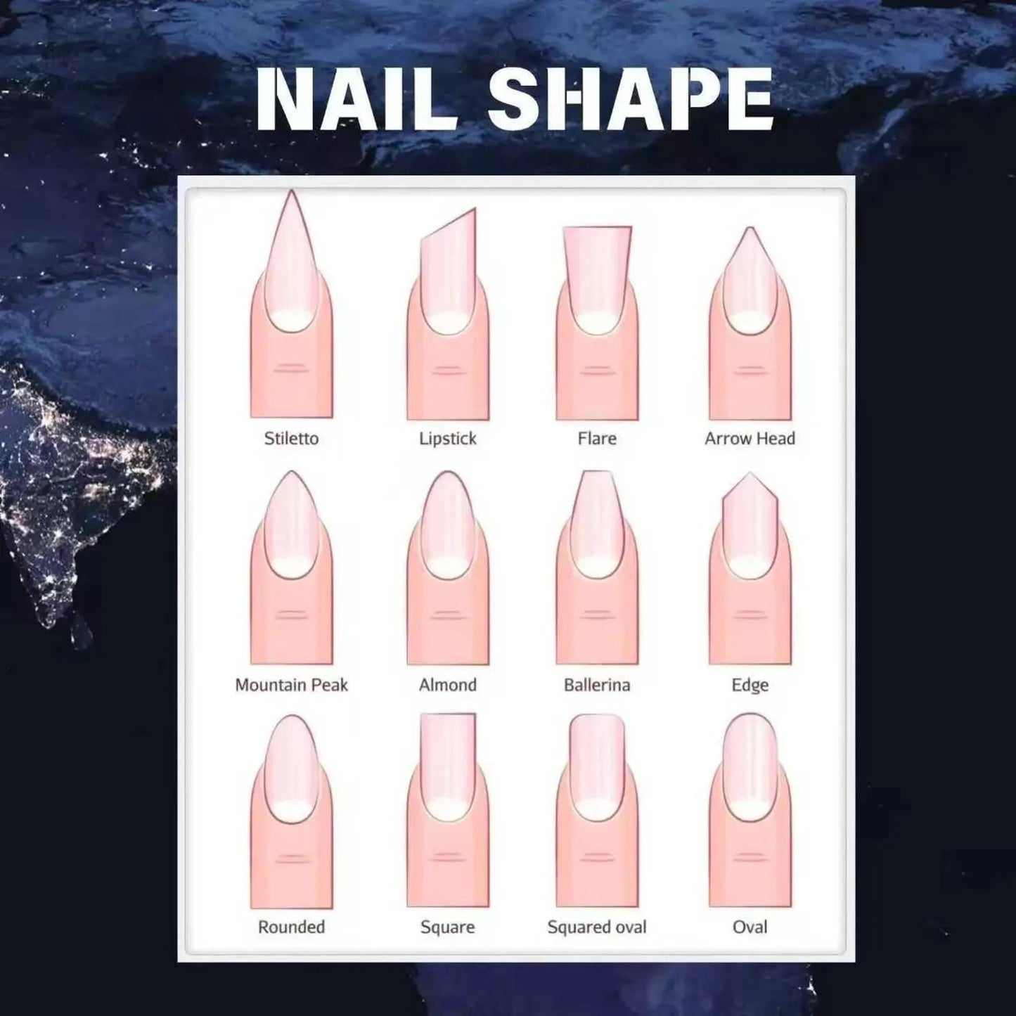 Celestial Midnight Press-On Nails – Black Galaxy Sun & Moon Luxury Handmade Nail Set