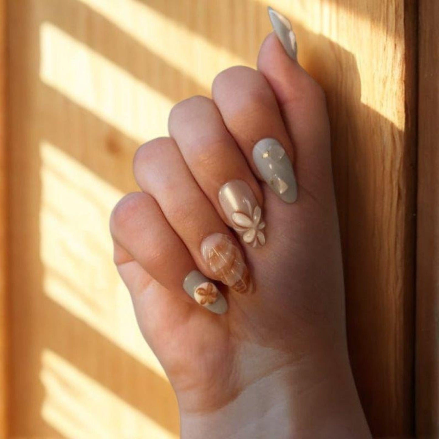 Coastal Seashell Press-On Nails – Beach-Inspired Starfish & Ocean Blue Nail Art Set